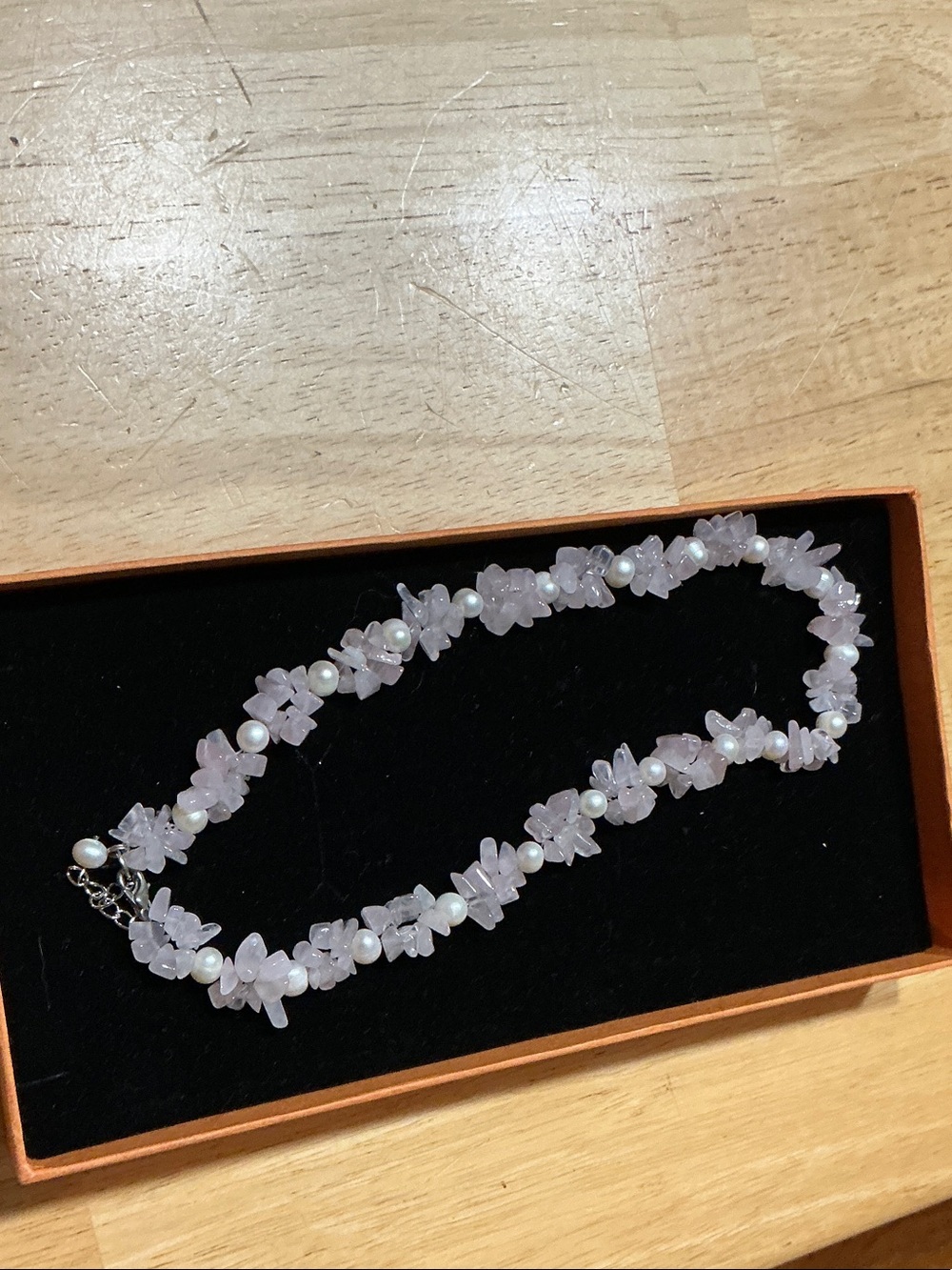 Handcrafted Rose Quartz and Pearl Necklace - Pink